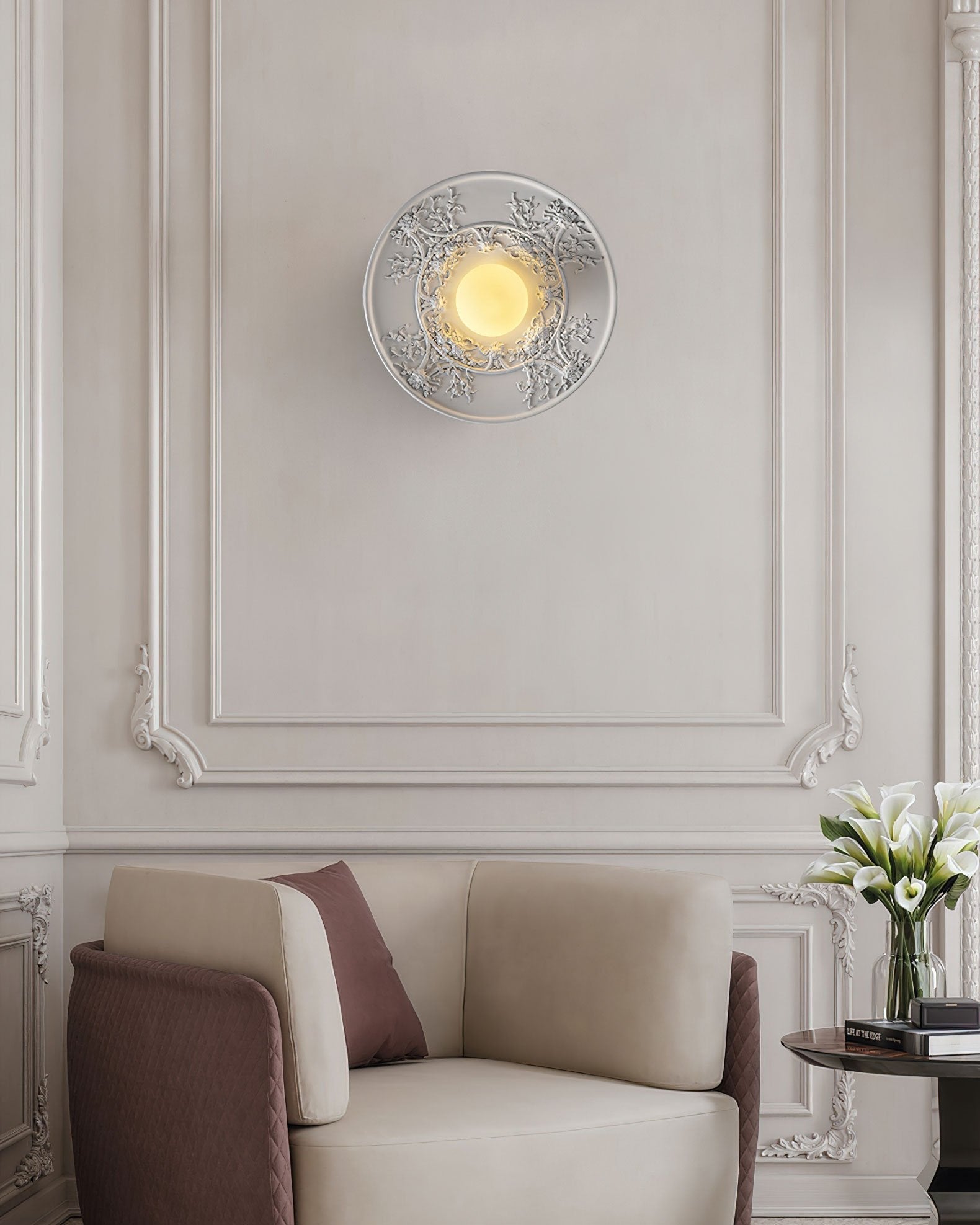 vintage-french-style-white-floral-resin-semi-flush-mount-ceiling-light