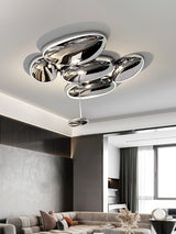 Modern Chrome Pebble LED Ceiling Light Biomorphic Reflective Flush Mount Lamp