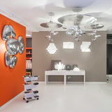 Modern Chrome Pebble LED Ceiling Light Biomorphic Reflective Flush Mount Lamp