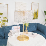 Skylar Modern Brass and Glass Table Lamp for Luxury Bedroom and Office Lighting