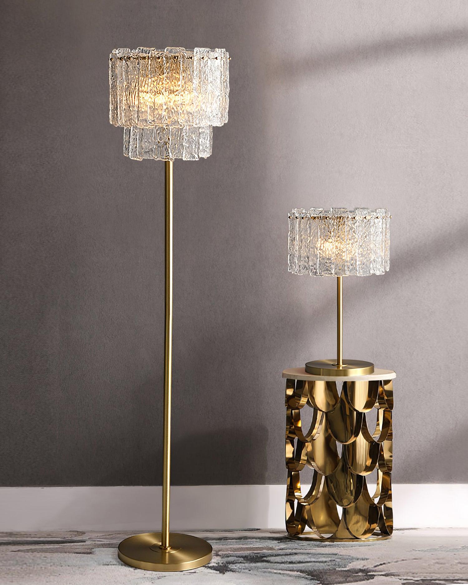Skylar Modern Brass and Glass Table Lamp for Luxury Bedroom and Office Lighting