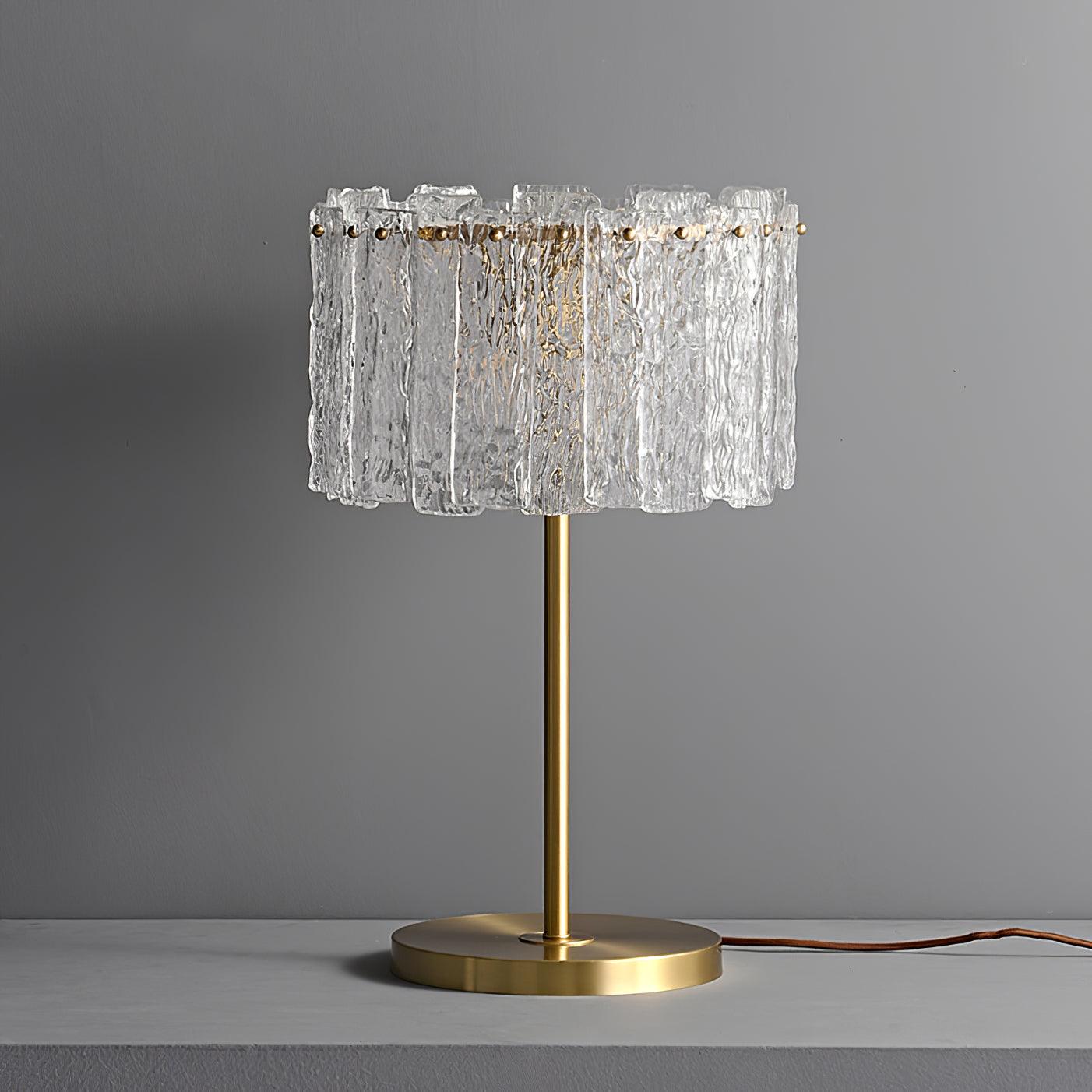Skylar Modern Brass and Glass Table Lamp for Luxury Bedroom and Office Lighting