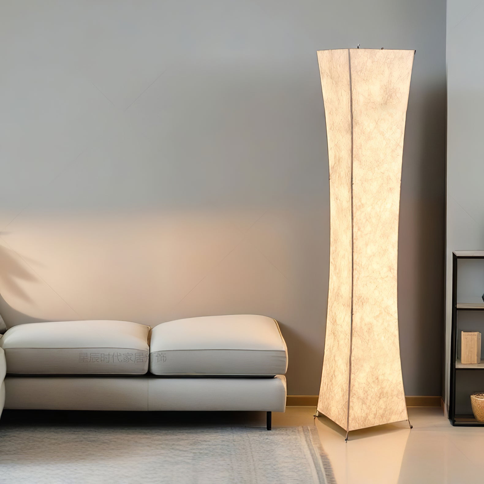 Modern Tall Slim Waist Tower Floor Lamp LED Standing Light for Bedroom and Office
