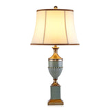 Art Deco Fluted Resin Table Lamp with Fabric Shade for Elegant Home Decor
