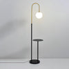 Modern Glass Bubble Floor Lamp with Marble and Wood Base for Living Room Bedroom Lighting