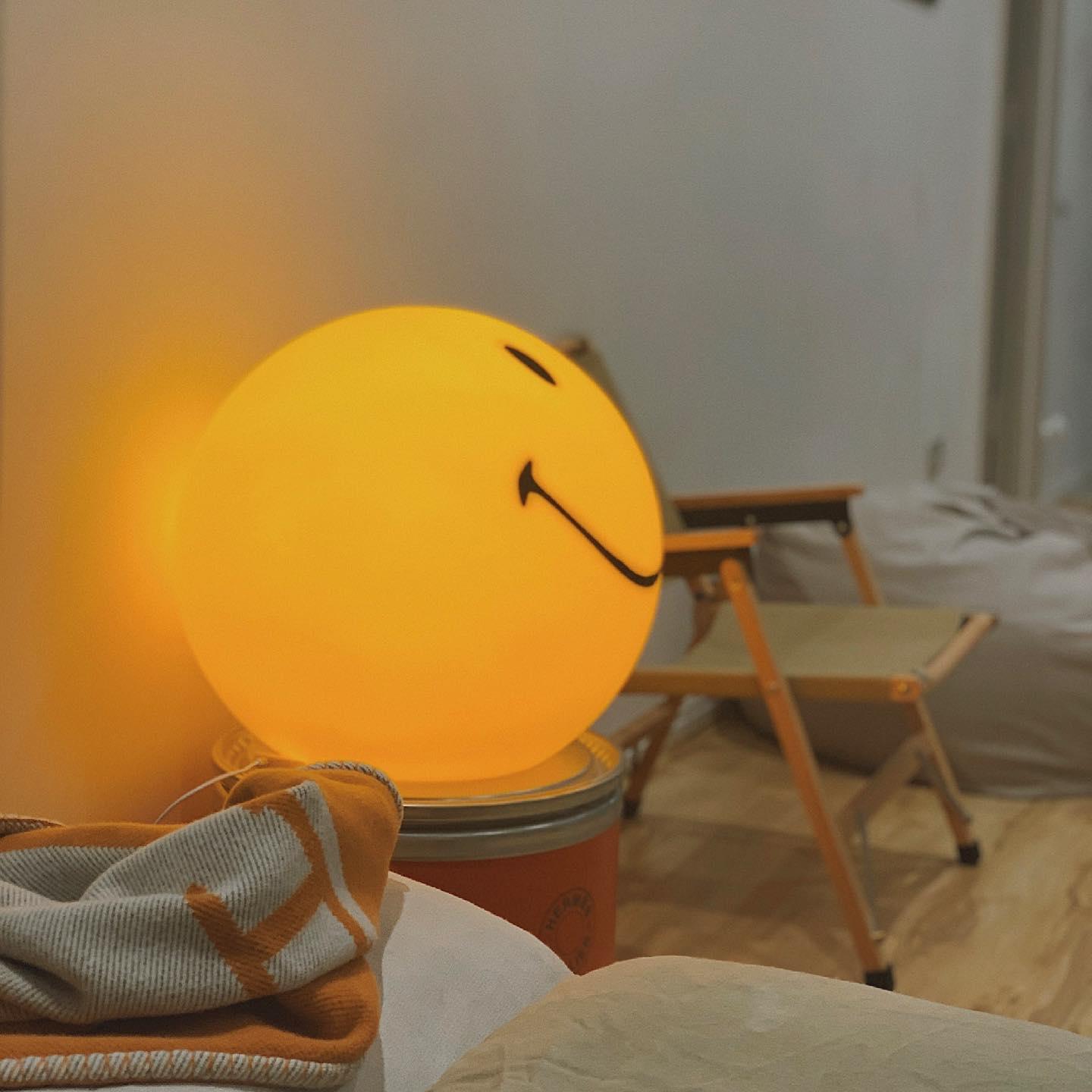 Modern Smiling Face Table Lamp Yellow Decorative LED Night Light for Home Decor