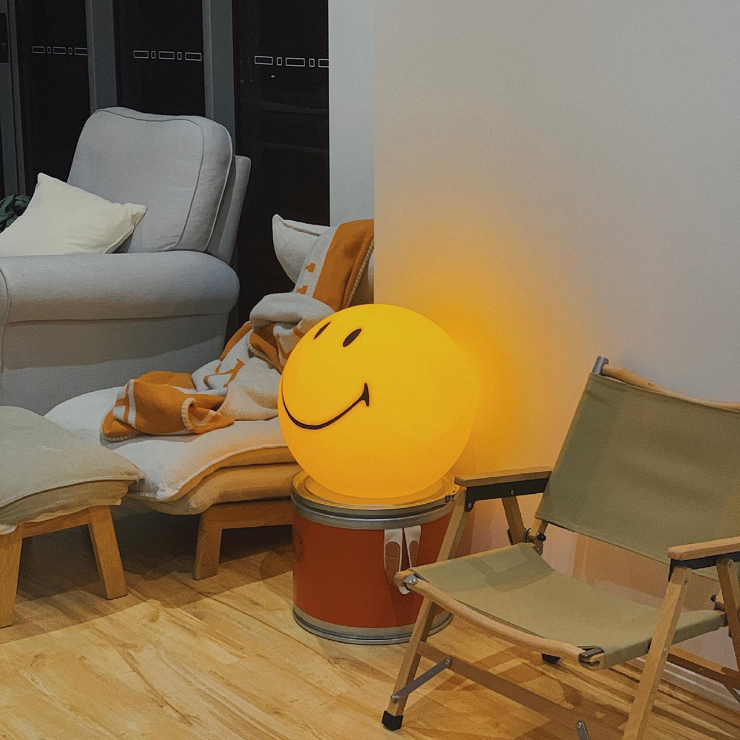 Modern Smiling Face Table Lamp Yellow Decorative LED Night Light for Home Decor