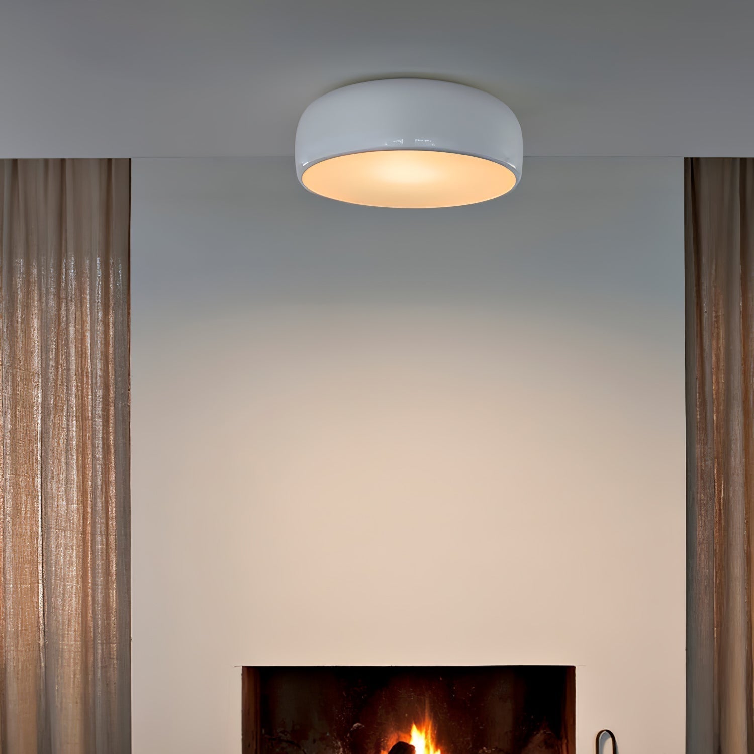 Modern Round Aluminum Flush Mount Ceiling Light for Minimalist Kitchen and Dining Areas