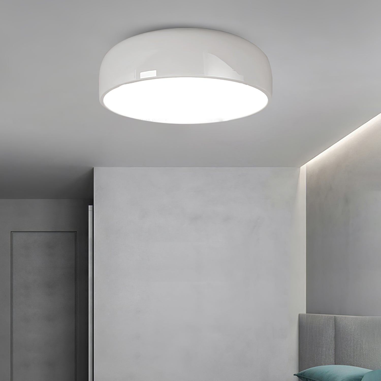 Modern Round Aluminum Flush Mount Ceiling Light for Minimalist Kitchen and Dining Areas
