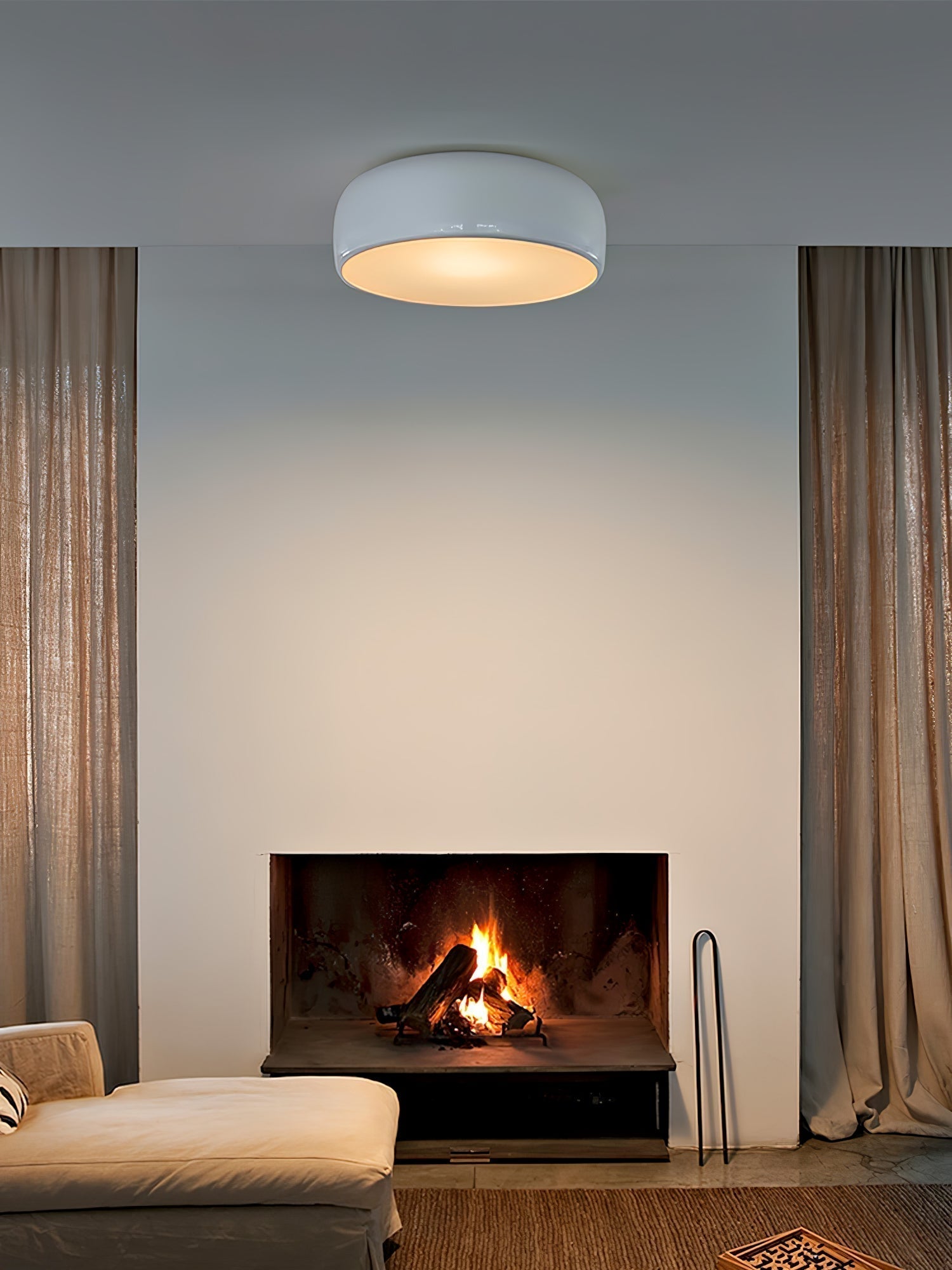 Modern Round Aluminum Flush Mount Ceiling Light for Minimalist Kitchen and Dining Areas