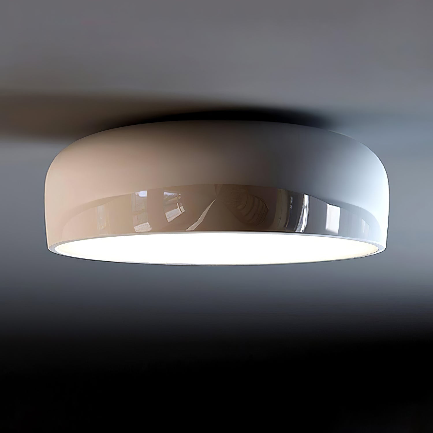Modern Round Aluminum Flush Mount Ceiling Light for Minimalist Kitchen and Dining Areas