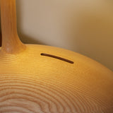 Modern Snail Design Wood Table Lamp with Round Base and White Fabric Shade for Bedroom