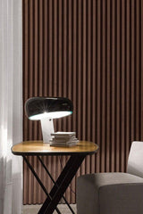 Modern Italian White Carrara Marble Table Lamp with Glazed Metal Mushroom Shade