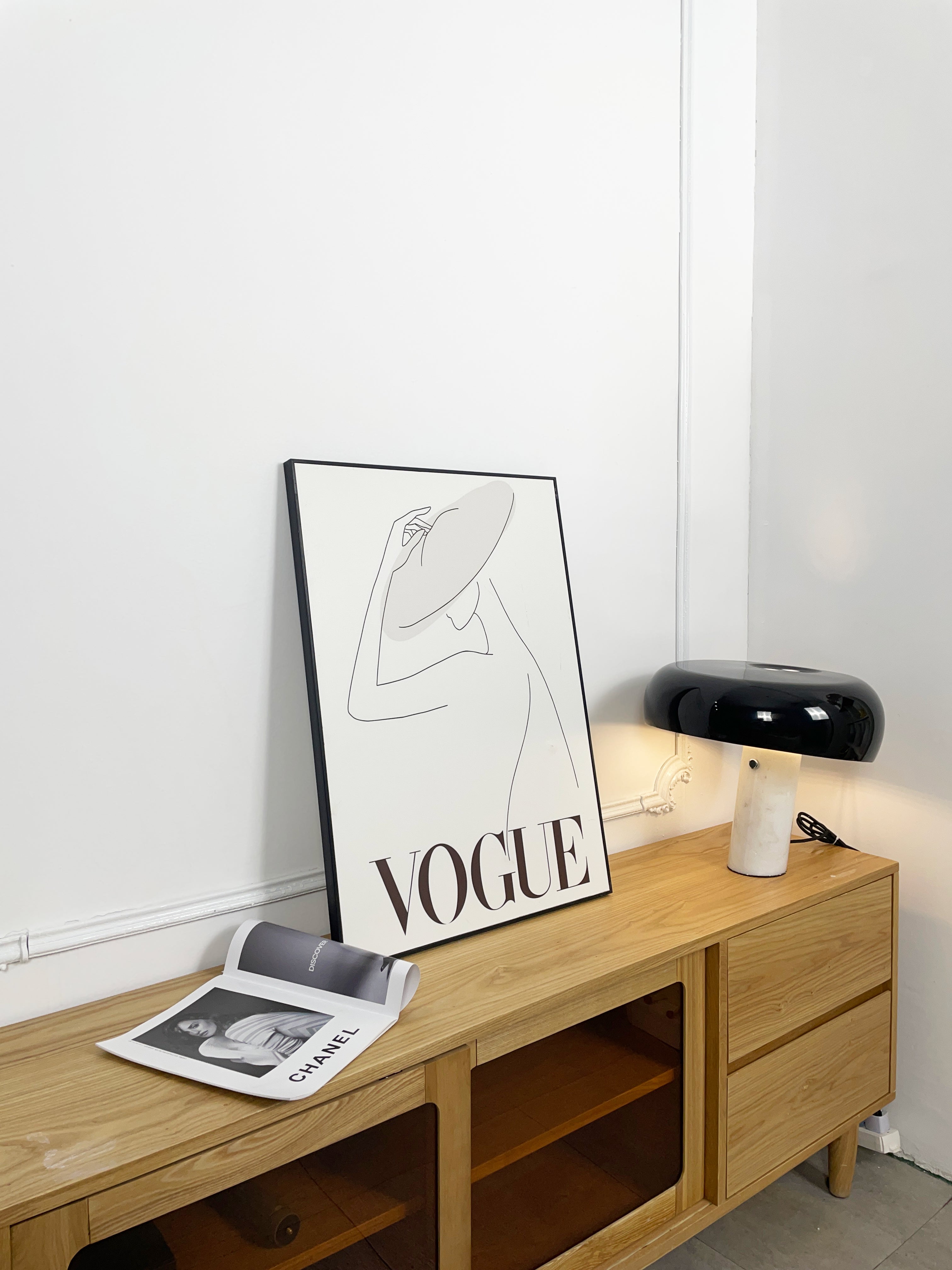 Modern Italian White Carrara Marble Table Lamp with Glazed Metal Mushroom Shade