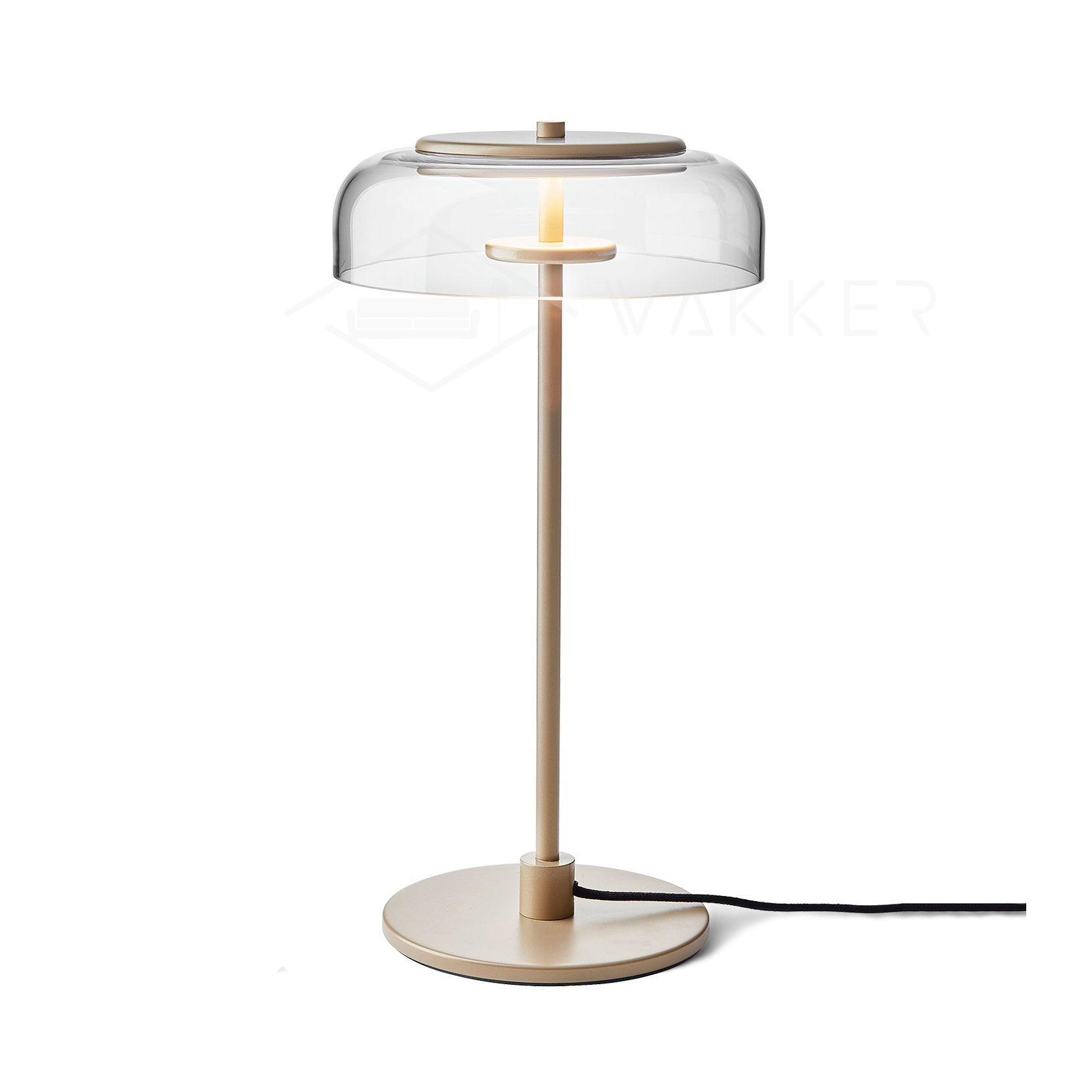 Modern Solara Brass and Glass LED Table Lamp for Living Room and Office