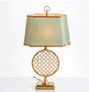 Soho Reading Table Lamp Gold Metal Base Blue Fabric Shade Decorative Lighting