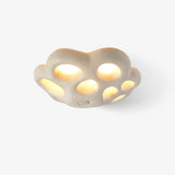 Modern Flower Design Retro Ceiling Lamp White Flush Mount Light for Dining Room Hallway