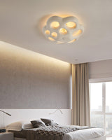 Modern Flower Design Retro Ceiling Lamp White Flush Mount Light for Dining Room Hallway