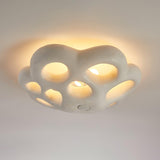 Modern Flower Design Retro Ceiling Lamp White Flush Mount Light for Dining Room Hallway