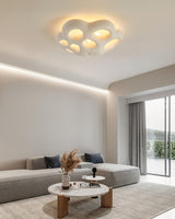 Modern Flower Design Retro Ceiling Lamp White Flush Mount Light for Dining Room Hallway