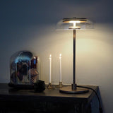 Modern Solara Brass and Glass LED Table Lamp for Living Room and Office