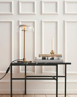 Modern Solara Brass and Glass LED Table Lamp for Living Room and Office