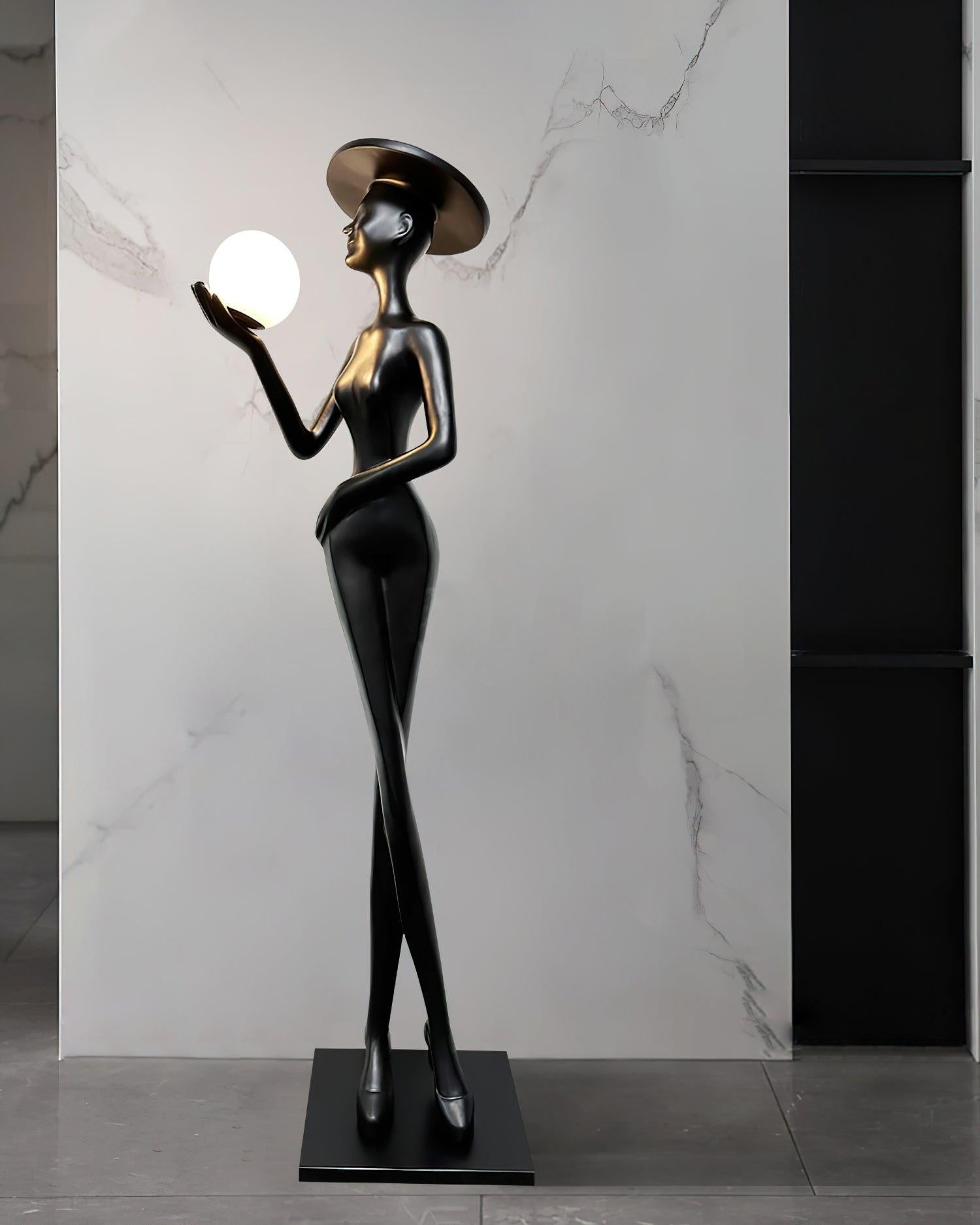 contemporary-sculpture-floor-lamp-with-fiberglass-body-and-glass-globe-shade-for-luxury-interiors