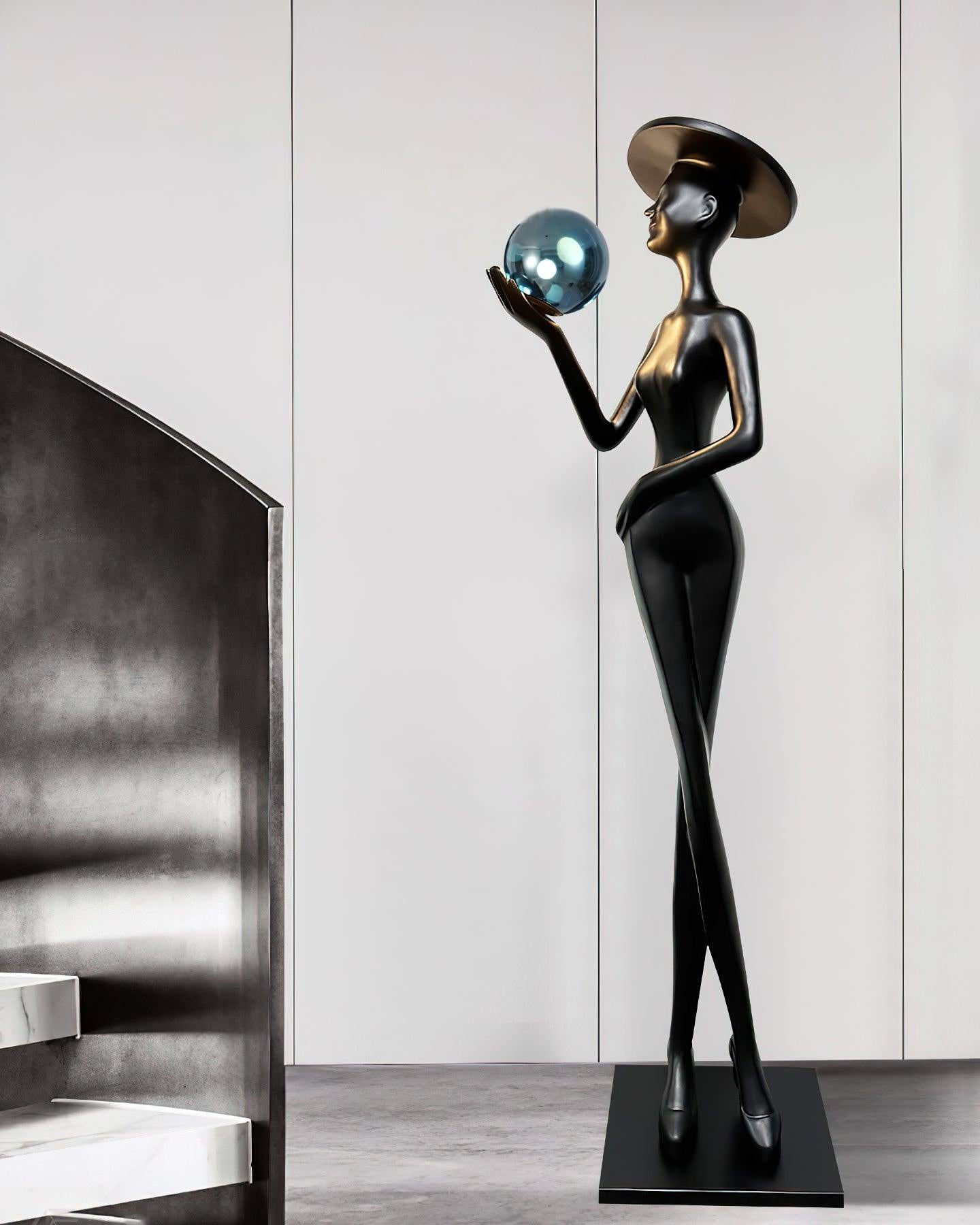 contemporary-sculpture-floor-lamp-with-fiberglass-body-and-glass-globe-shade-for-luxury-interiors