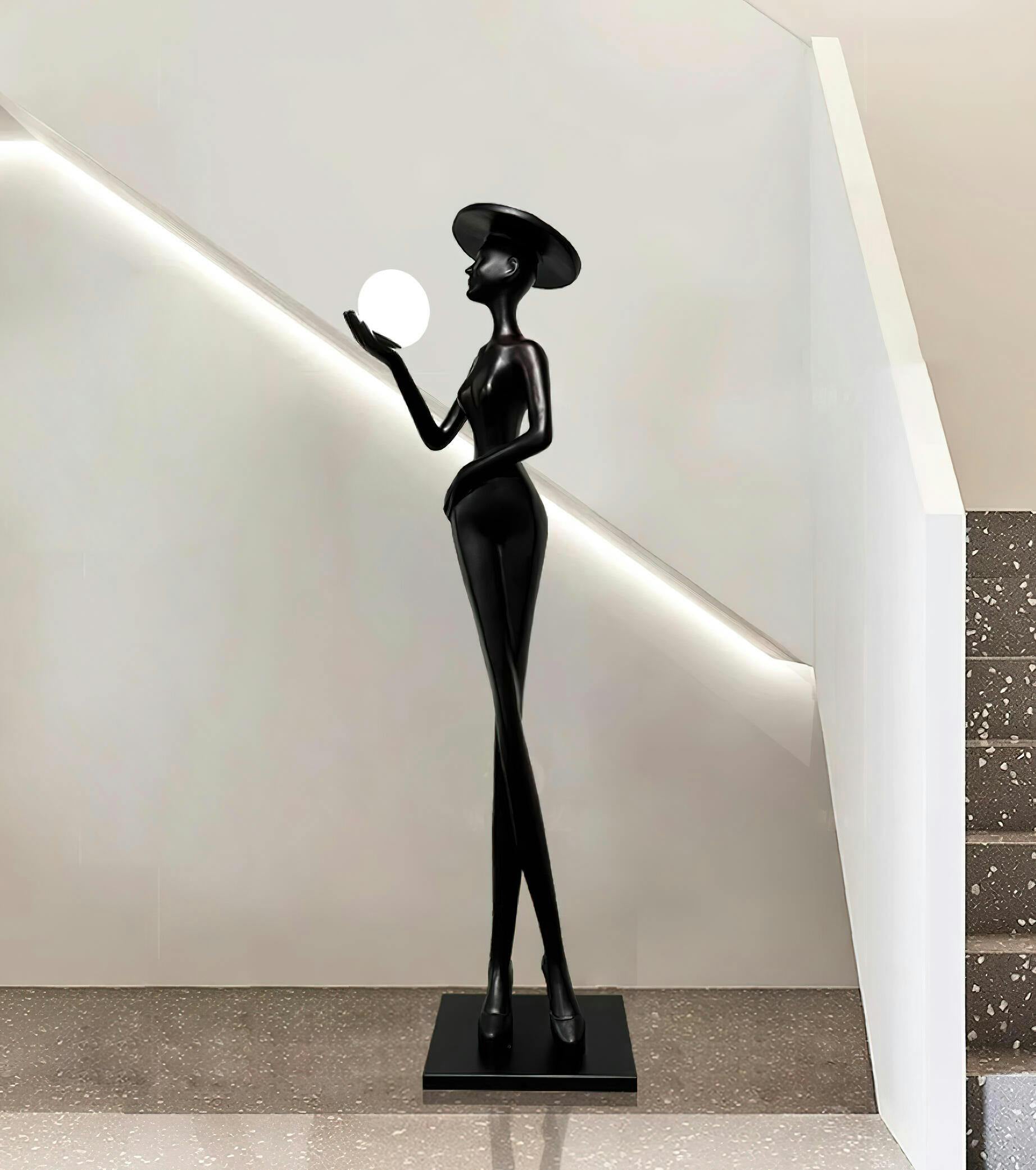 contemporary-sculpture-floor-lamp-with-fiberglass-body-and-glass-globe-shade-for-luxury-interiors