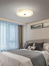 Sophie Natural Alabaster Stone Ceiling Lamp Round Flush Mount LED Light