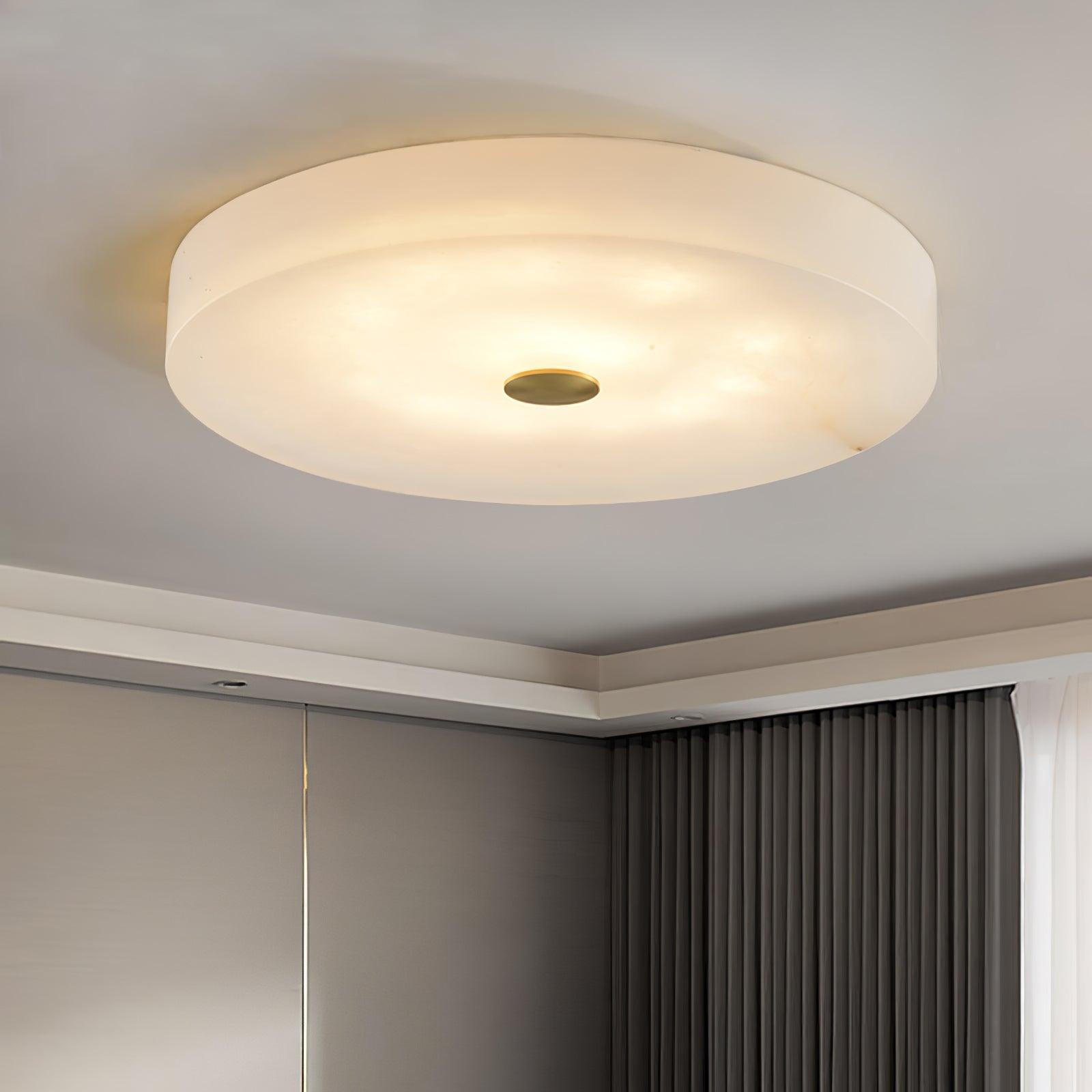Sophie Natural Alabaster Stone Ceiling Lamp Round Flush Mount LED Light