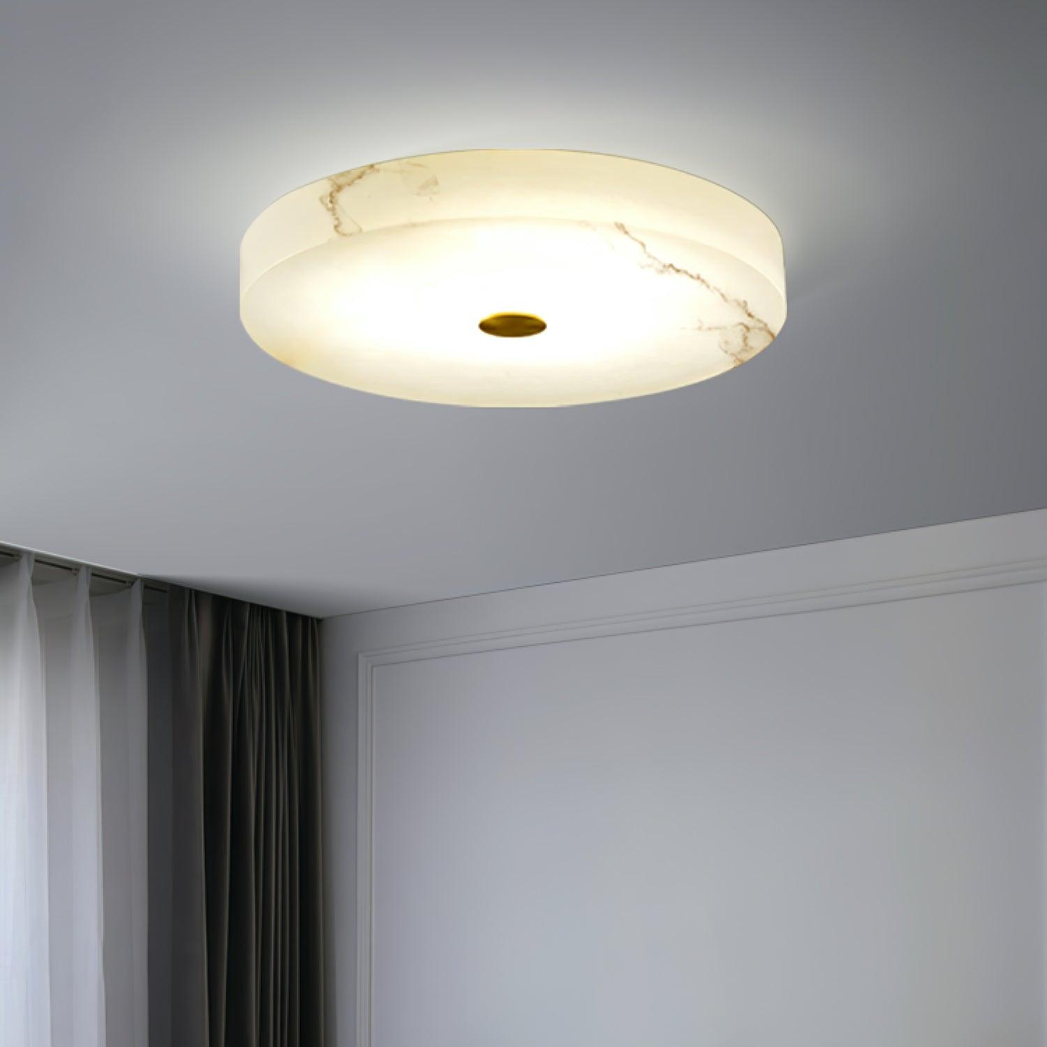 Sophie Natural Alabaster Stone Ceiling Lamp Round Flush Mount LED Light