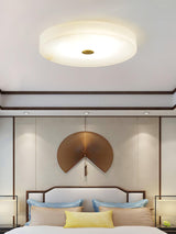 Sophie Natural Alabaster Stone Ceiling Lamp Round Flush Mount LED Light