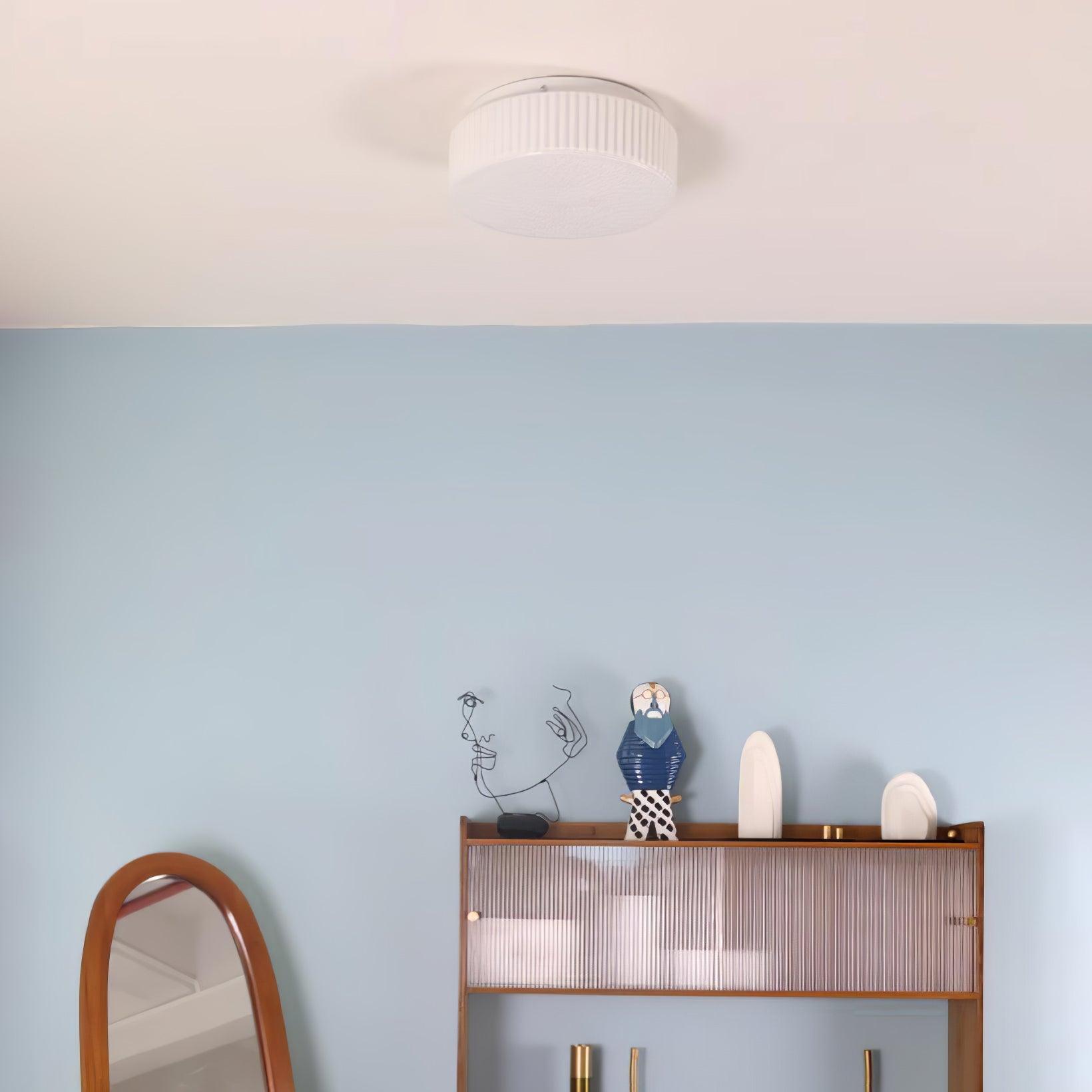 Modern Souffle Round Glass Flush Mount Ceiling Light for Bedroom and Living Room