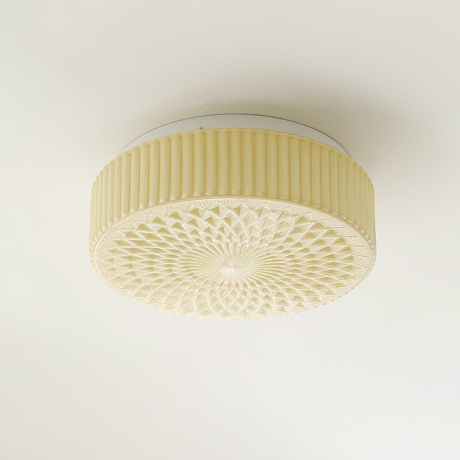 Modern Souffle Round Glass Flush Mount Ceiling Light for Bedroom and Living Room