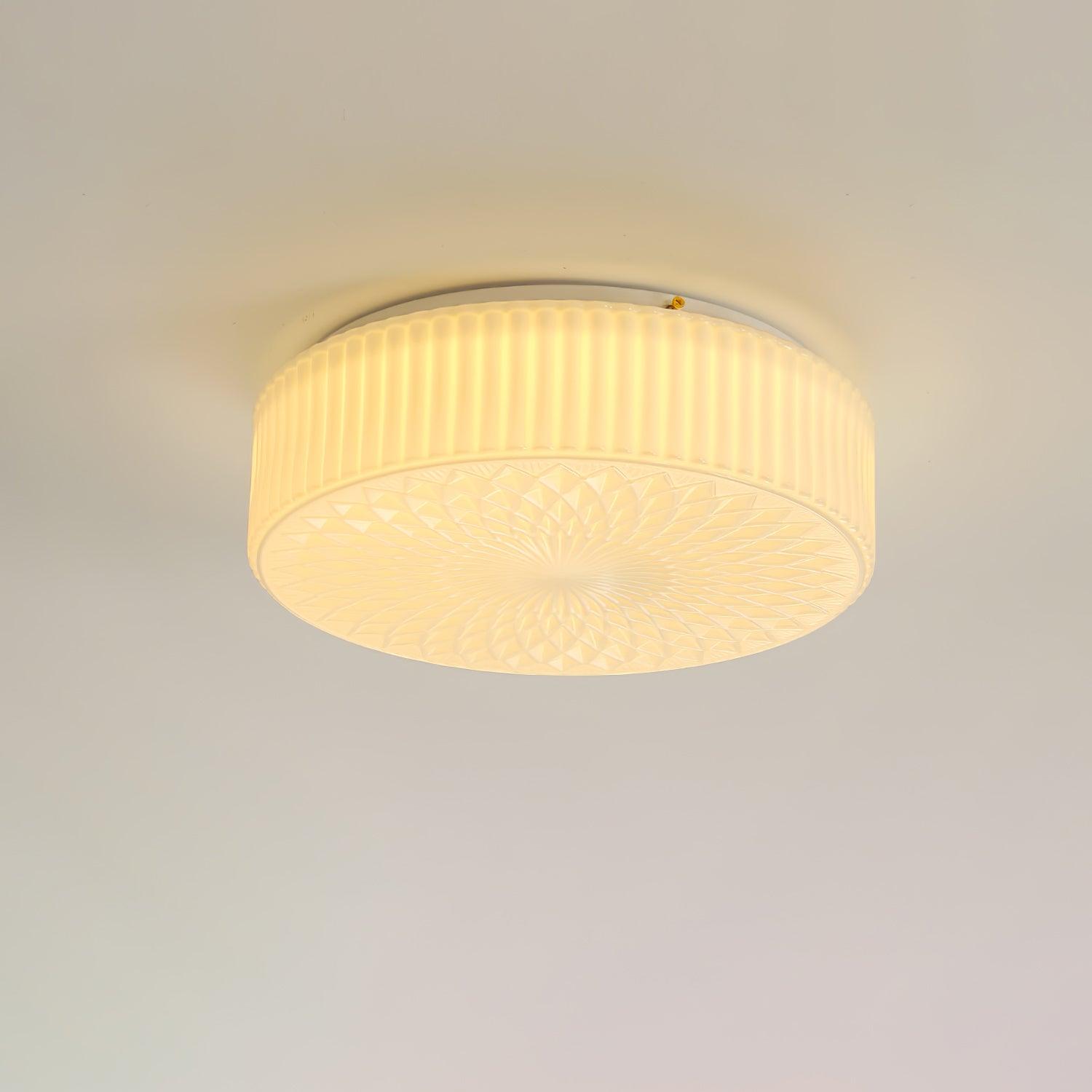 Modern Souffle Round Glass Flush Mount Ceiling Light for Bedroom and Living Room