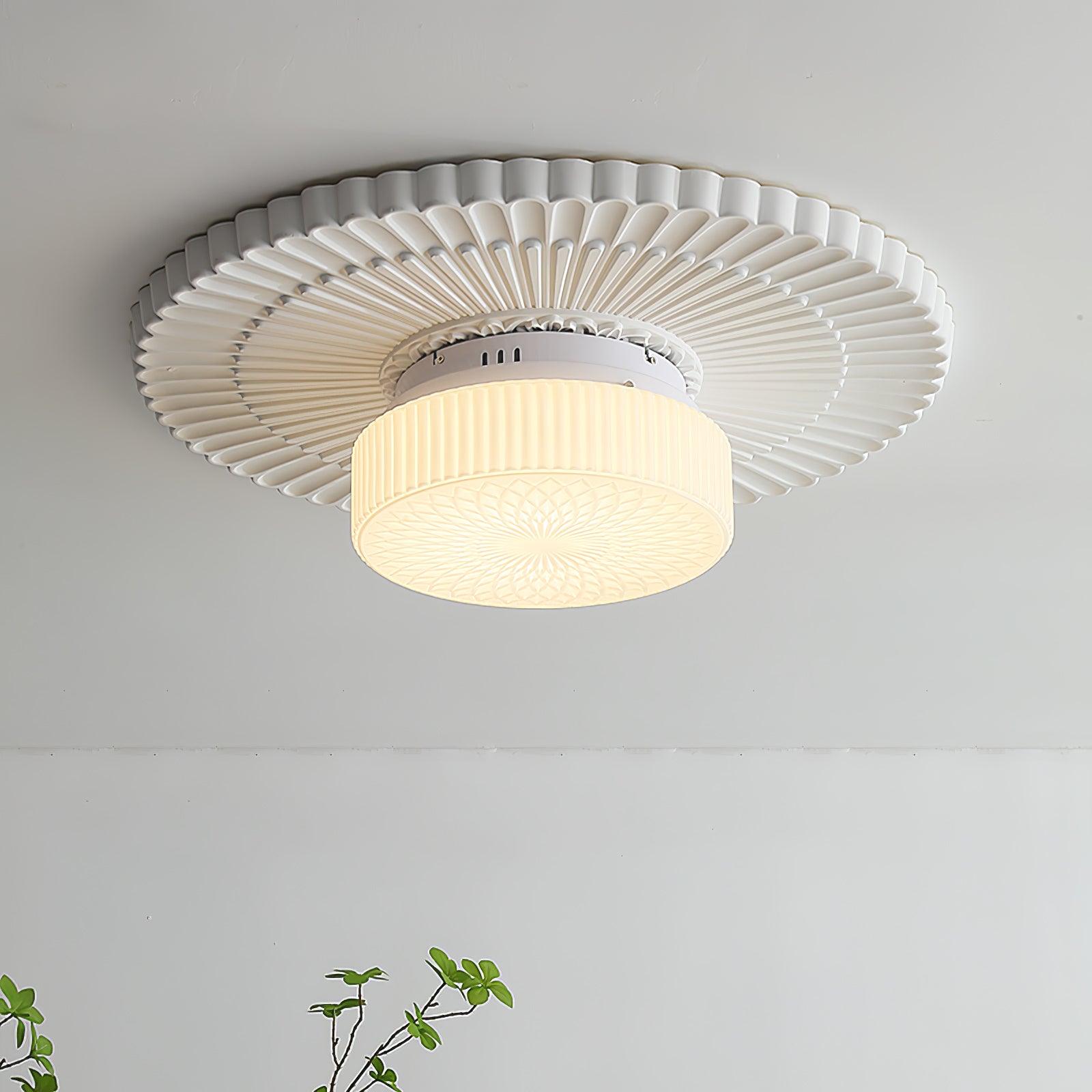 Modern Souffle Round Glass Flush Mount Ceiling Light for Bedroom and Living Room