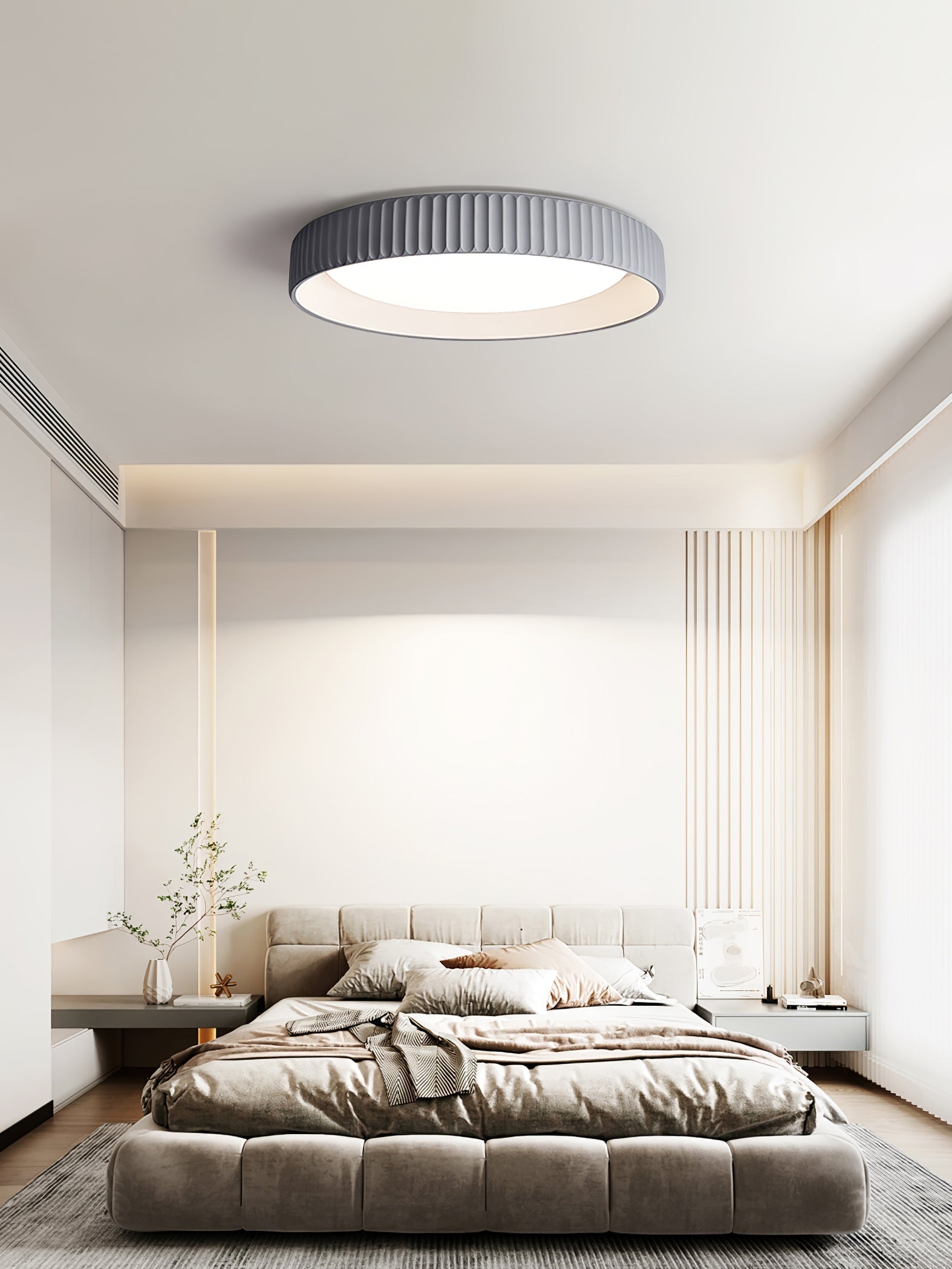modern-round-ribbed-acrylic-led-flush-mount-ceiling-light-in-resin-frame