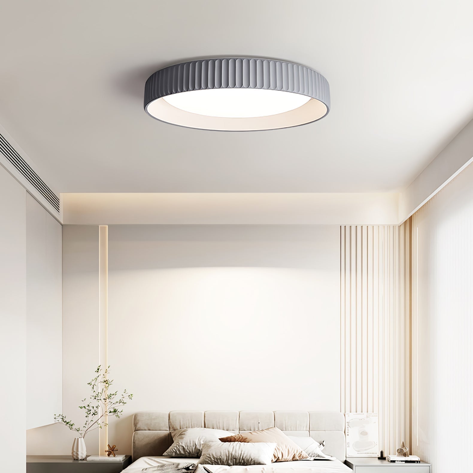 modern-round-ribbed-acrylic-led-flush-mount-ceiling-light-in-resin-frame