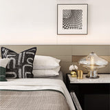 Modern Space Age Glass Table Lamp with Integrated LED for Home Office and Living Room