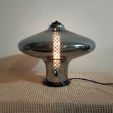 Modern Space Age Glass Table Lamp with Integrated LED for Home Office and Living Room