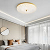 Modern Round Sparkle Glass LED Ceiling Light with Copper Frame and Adjustable Color Temperature