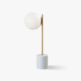 Modern Sphere and Stem Table Lamp with Gold Finish and Marble Base for Elegant Office and Home Lighting