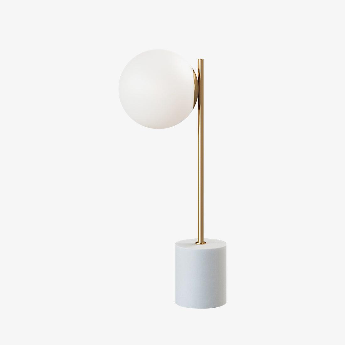 Modern Sphere and Stem Table Lamp with Gold Finish and Marble Base for Elegant Office and Home Lighting