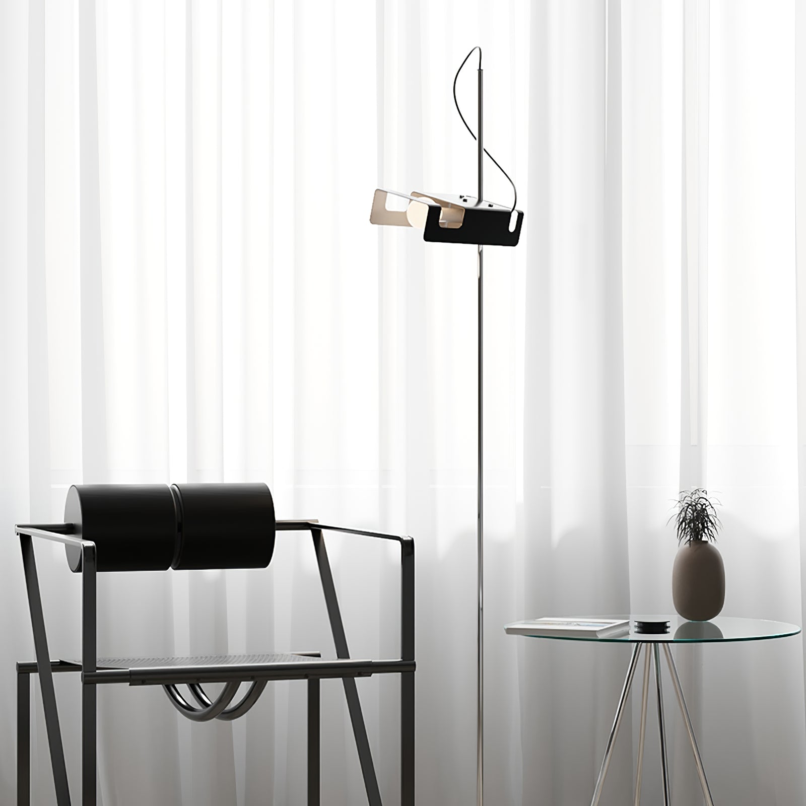 Modern Adjustable Spider Floor Lamp with Metal Reflector for Minimalist Interiors