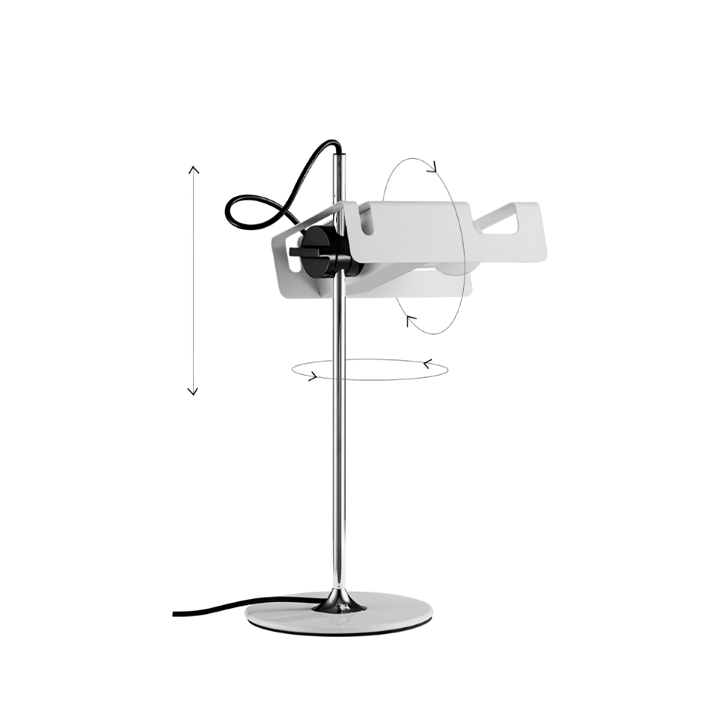 Modern Spider Metal Adjustable Table Lamp with Tilting Spotlight for Bedroom Nightstand or Desk