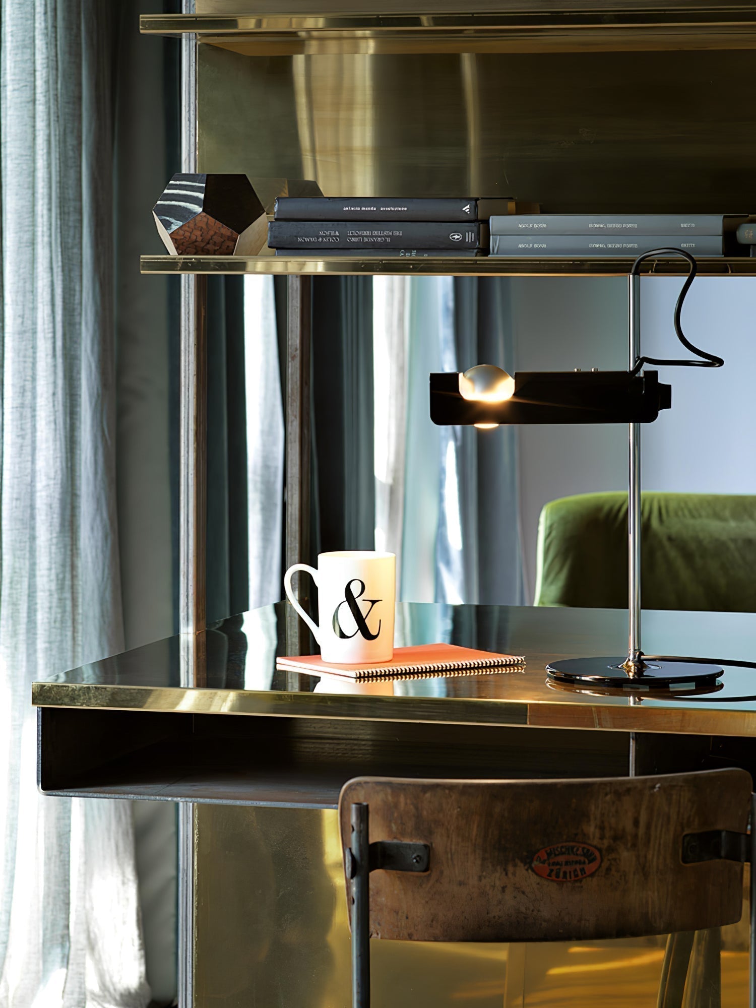 Modern Spider Metal Adjustable Table Lamp with Tilting Spotlight for Bedroom Nightstand or Desk