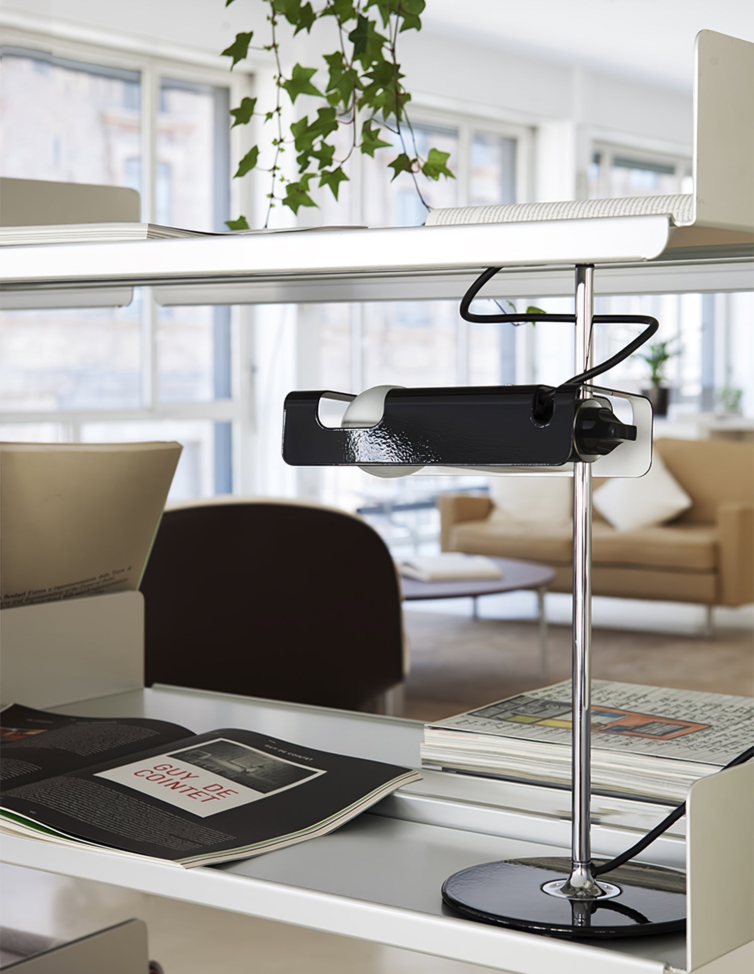 Modern Spider Metal Adjustable Table Lamp with Tilting Spotlight for Bedroom Nightstand or Desk