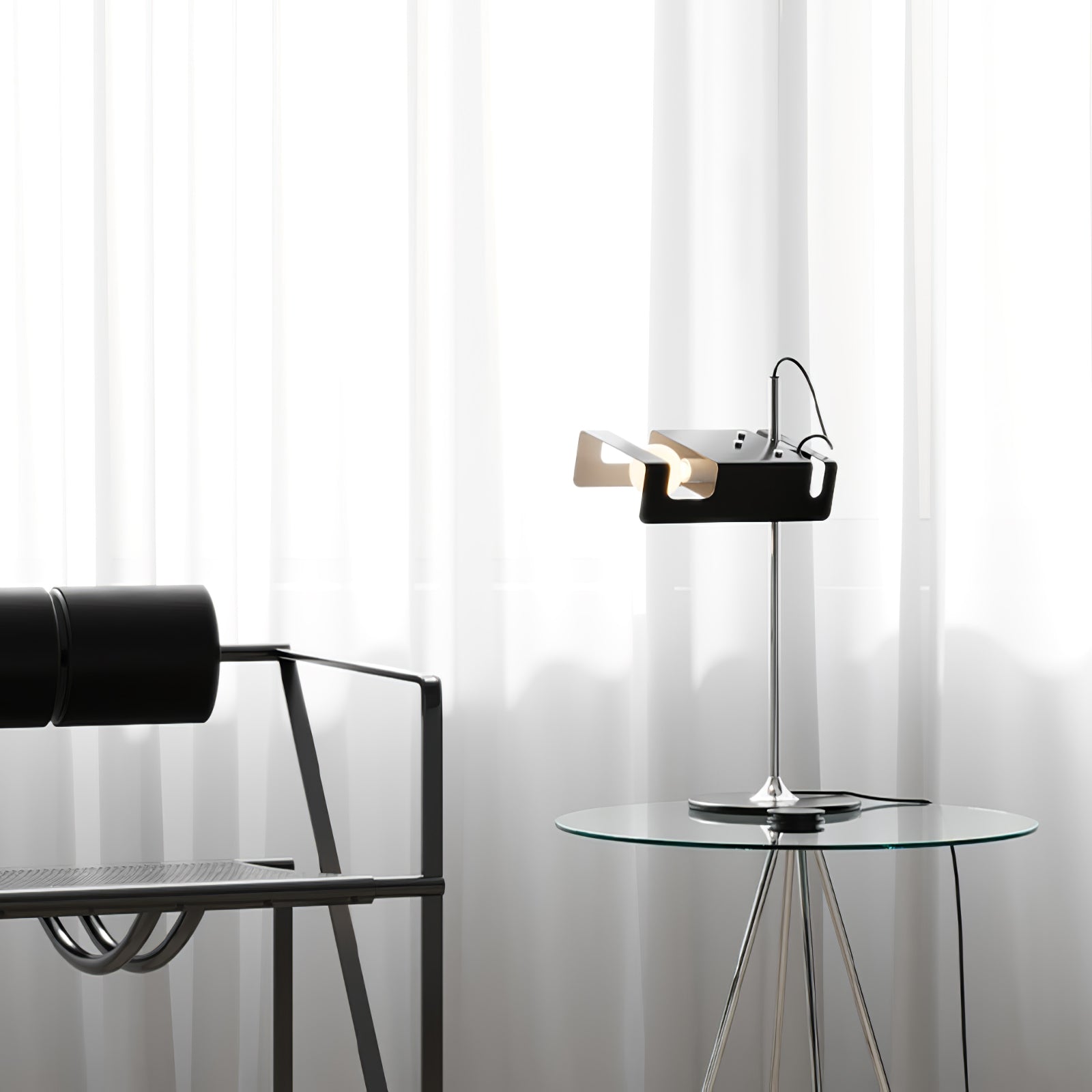 Modern Spider Metal Adjustable Table Lamp with Tilting Spotlight for Bedroom Nightstand or Desk