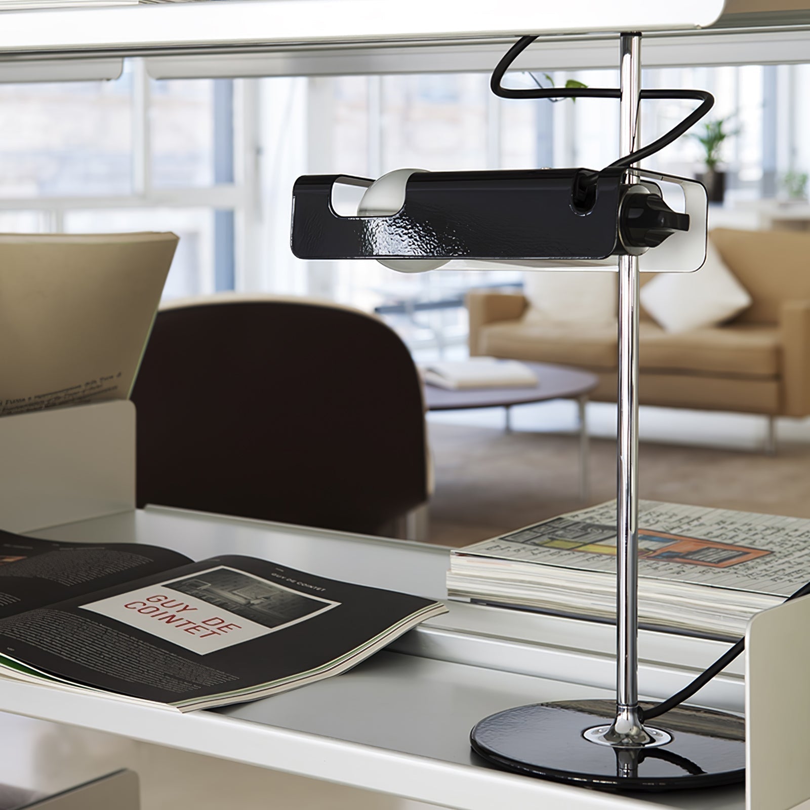 Modern Spider Metal Adjustable Table Lamp with Tilting Spotlight for Bedroom Nightstand or Desk